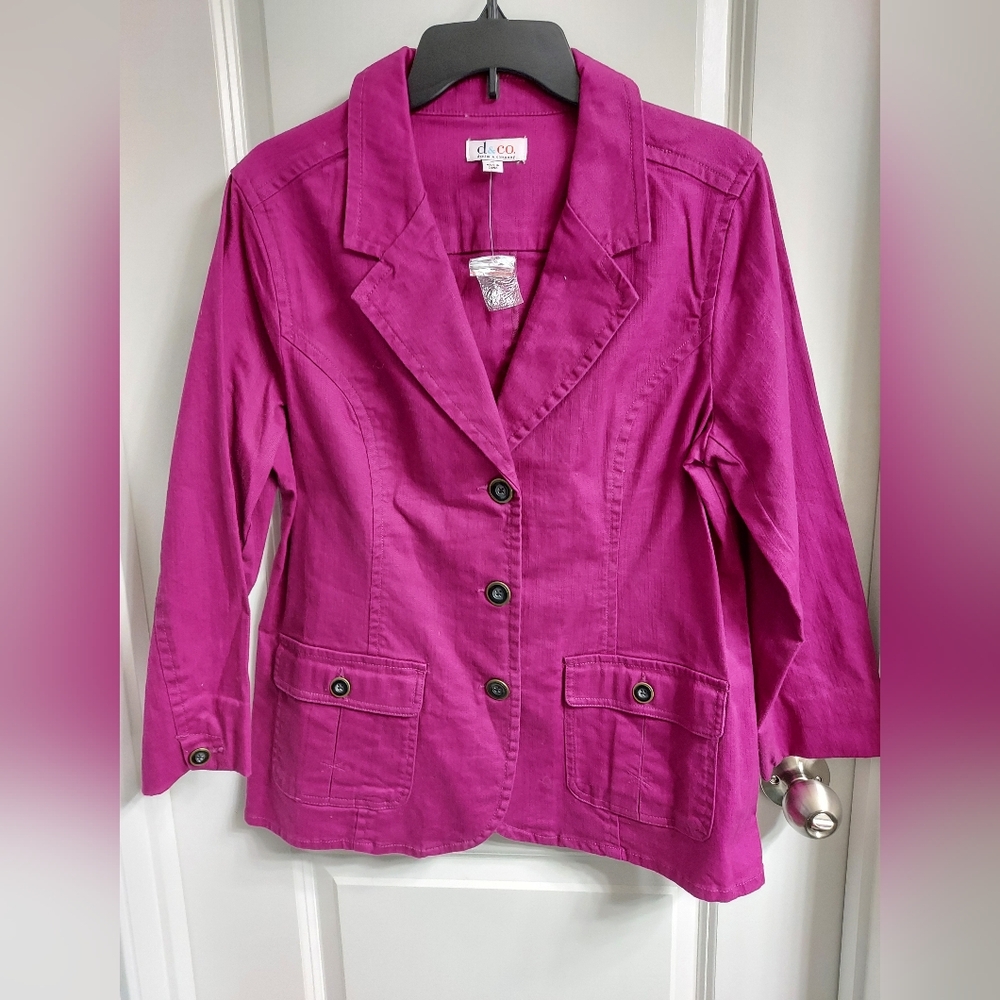 Denim&Co Women's Fuchsia Jean Jacket